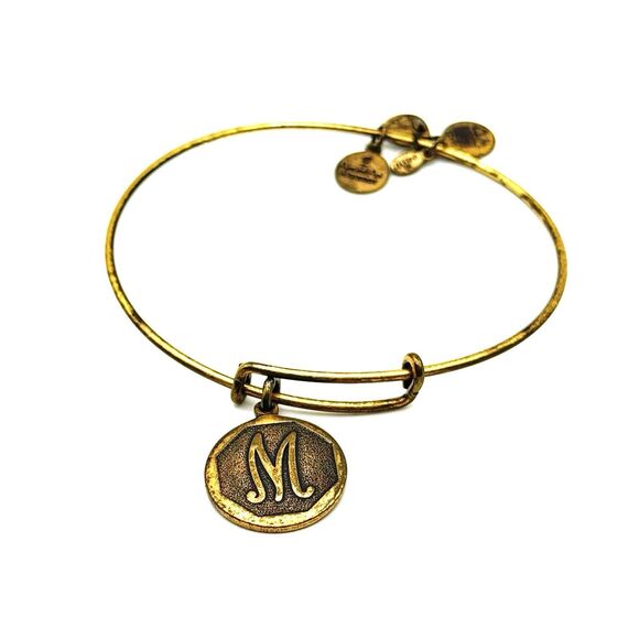 ALEX AND ANI Adjustable Copper M Charm Bracelet in Rafaelian Gold - Picture 1 of 4